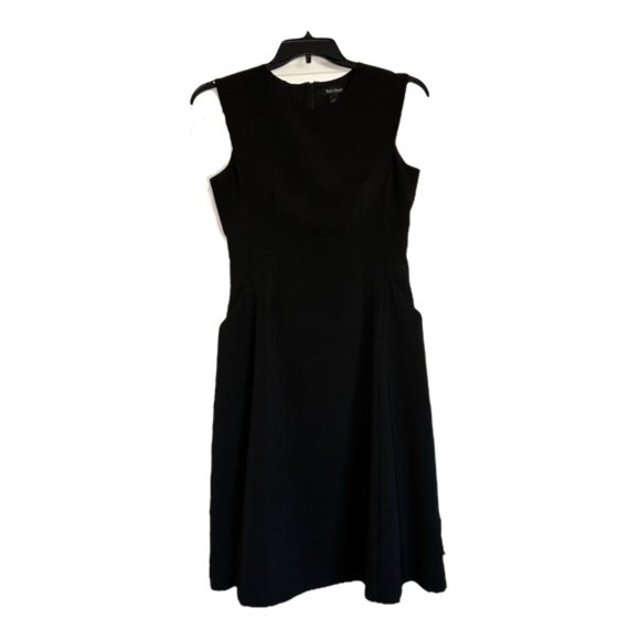 White House Black Market Dresses & Skirts - White House Black Market Black Sleeveless Midi lined Dress with POCKETS Size 8